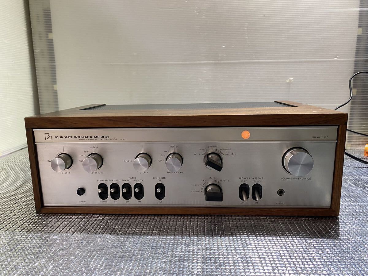 F LUXMAN SQ507 ラックスマン プリメインアンプ オーディオ機器 アンプ オーディオ SOLID STATE INTEGRATED AMPLIFIER通電ok電源コードなしの画像1