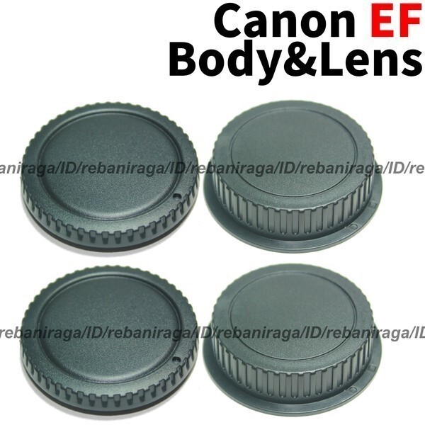 キヤノン EFマウント ボディキャップ & レンズリアキャップ 2 Canon キャノン キャップ カメラカバー R-F-3 レンズダストキャップE 互換品の画像1