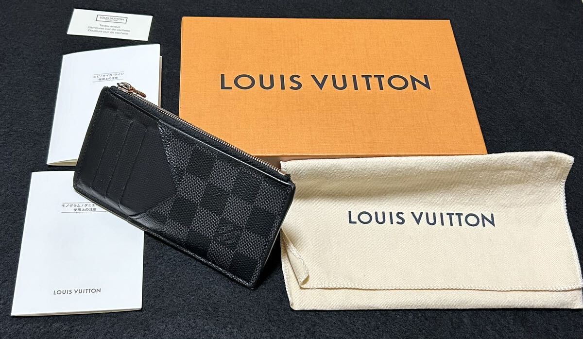 VUITTON LOUIS ルイヴィトン コインカードホルダー ガード入れ 小銭入れ ダミエ グラフィット 1円スタート N64038 美品の画像1