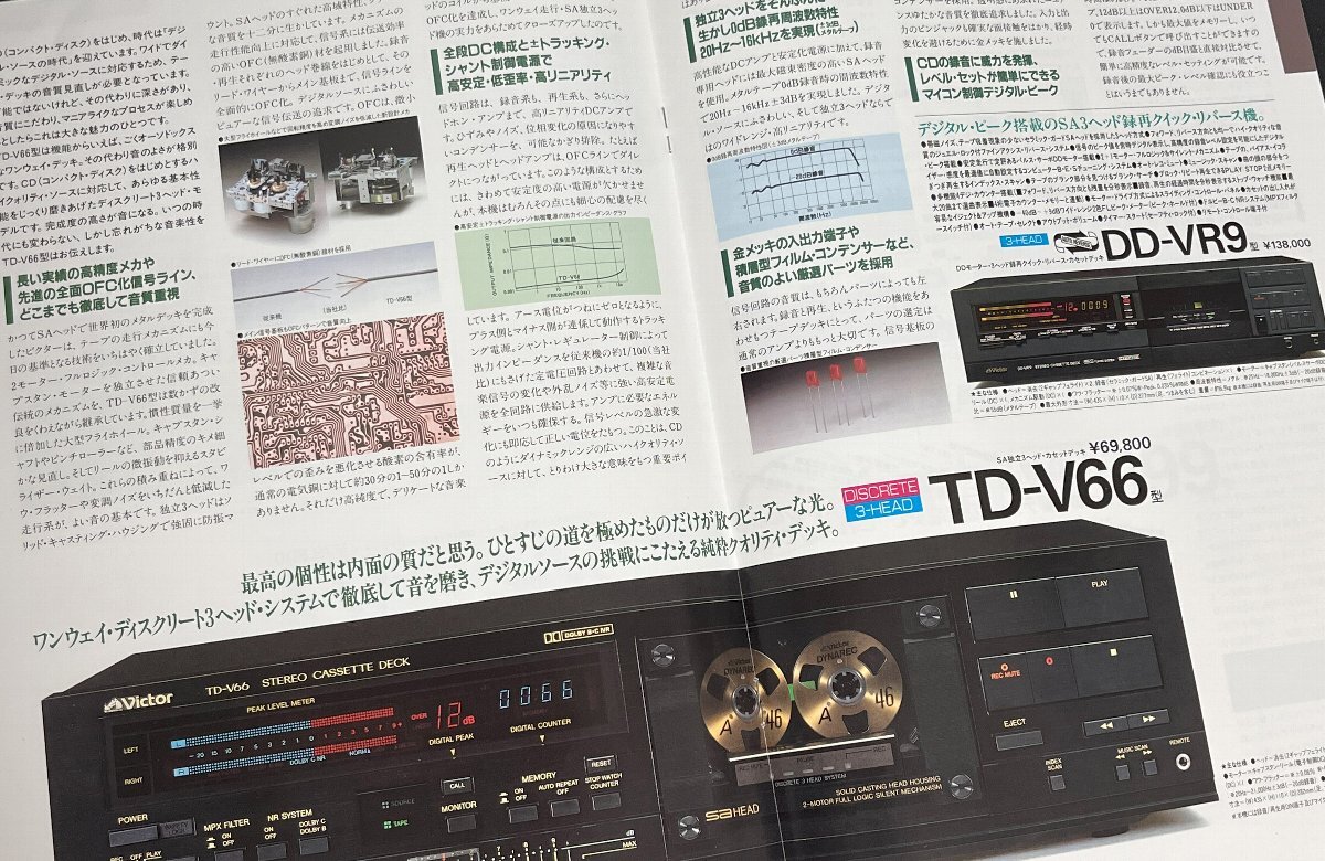 カタログ ビクター カセットデッキ 総合カタログ 昭和61年 DD-VR77 TD-V66 TD-WR99 他の画像3