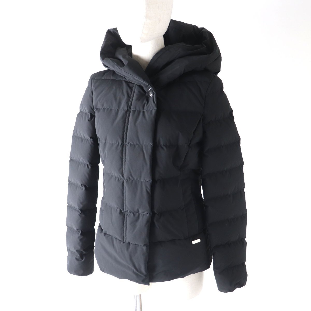  ultimate beautiful goods WOOLRICH Woolrich 22AW WWOU0764 PUFFY PRESCOTT hood * Logo plate * Logo button attaching down jacket black XS regular goods 