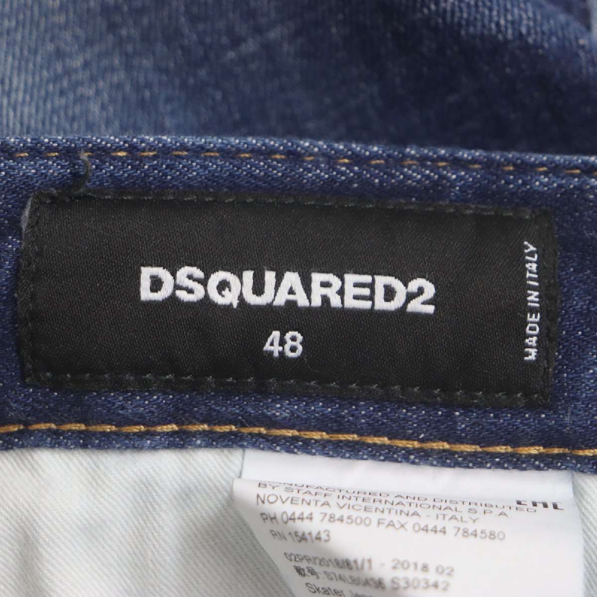 [ Don Don пересмотр ] прекрасный товар DSQUARED2 Dsquared 18AW S74LB0436 Denim брюки индиго 48 Италия производства стандартный товар мужской 