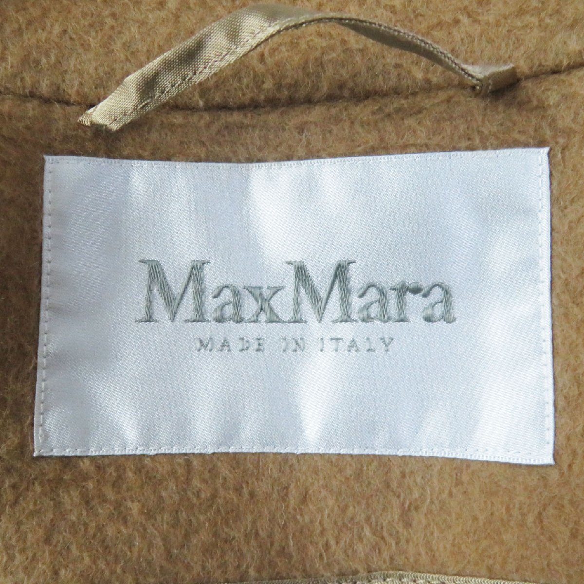 極美品 Max Mara マックスマーラ マニュエラ 白タグ キャメル100％ ベルト付き ラップコート キャメル 36 イタリア製 正規品 レディース_画像6