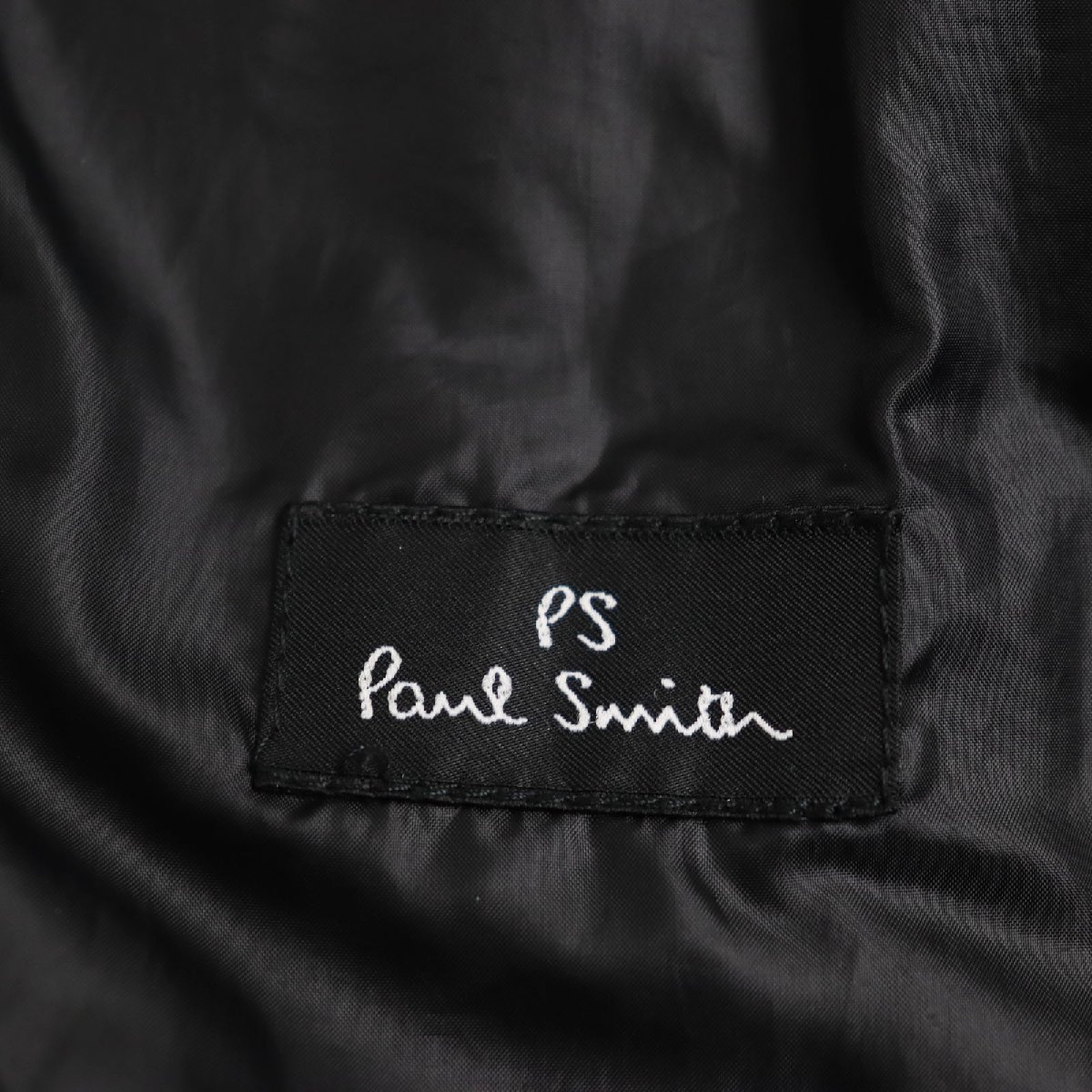 極美品 PS Paul Smith ポールスミス フランス産ダウン使用 マルチカラーステッチ ウールダウンジャケット ブラック M 正規品_画像7