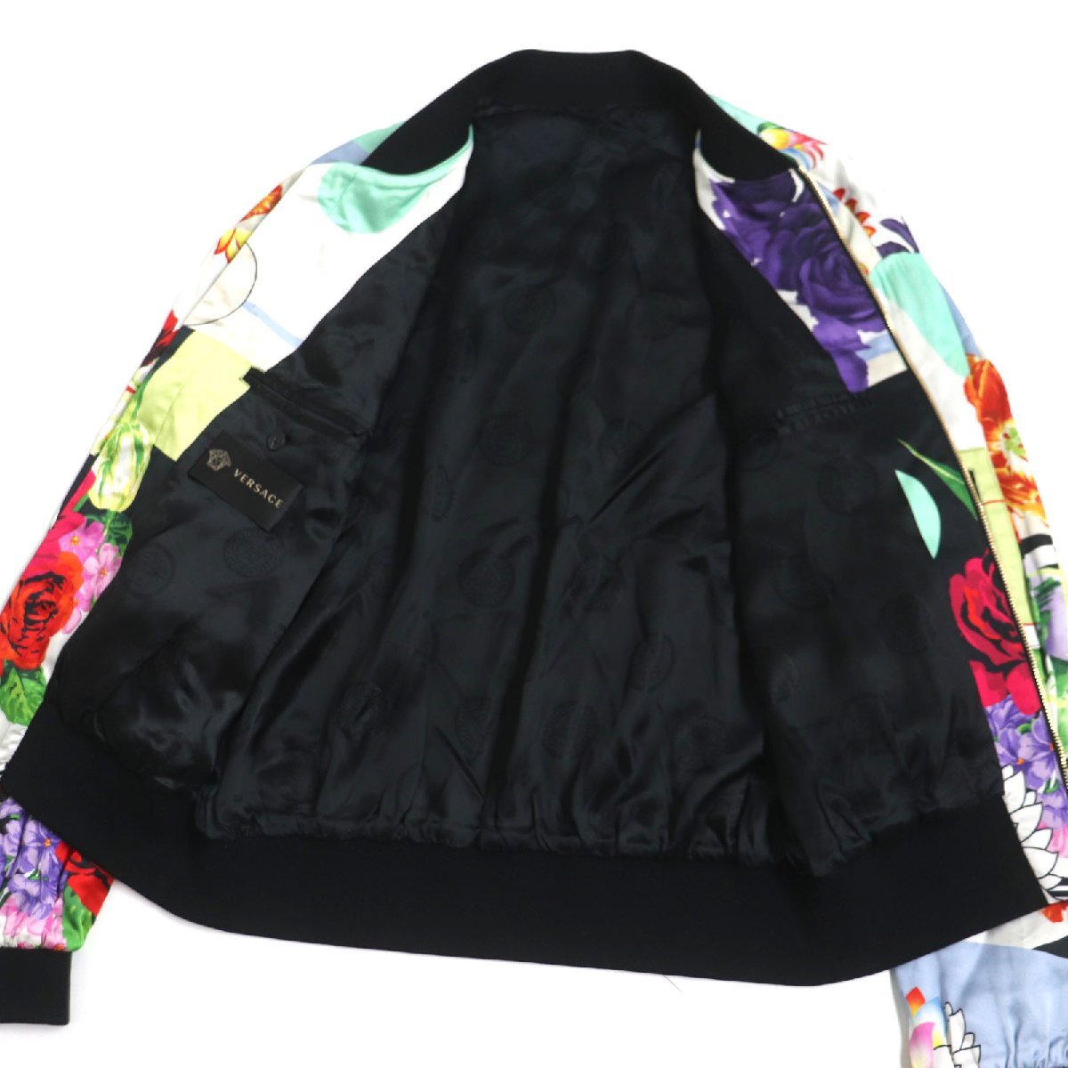  beautiful goods VERSACE Versace A66640mete.-sa floral print ZIP Bomber jacket multi 54 Italy made regular goods men's 