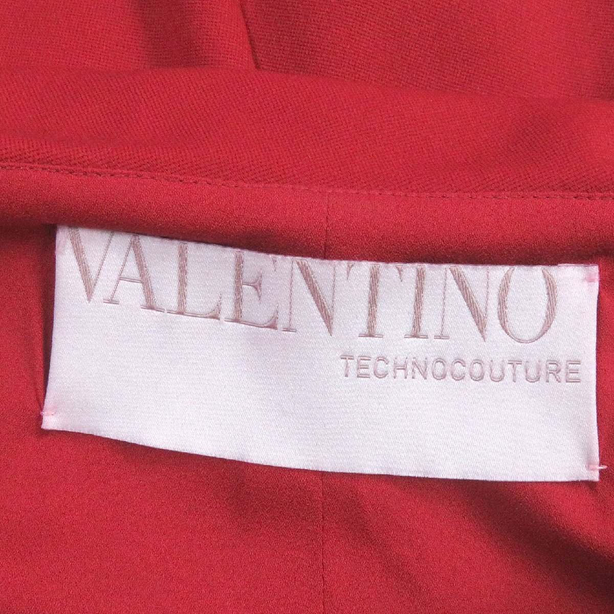 極美品 VALENTINO ヴァレンティノ コサージュ付き フラワーモチーフ スリット入り ノースリーブワンピース レッド 38 イタリア製 正規品_画像9