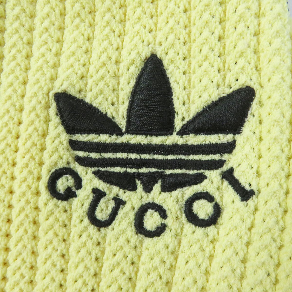  не использовался товар GUCCI Gucci Adidas 697710 линия ввод вязаный длинная юбка желтый черный ga- men to имеется сделано в Италии стандартный товар женский 