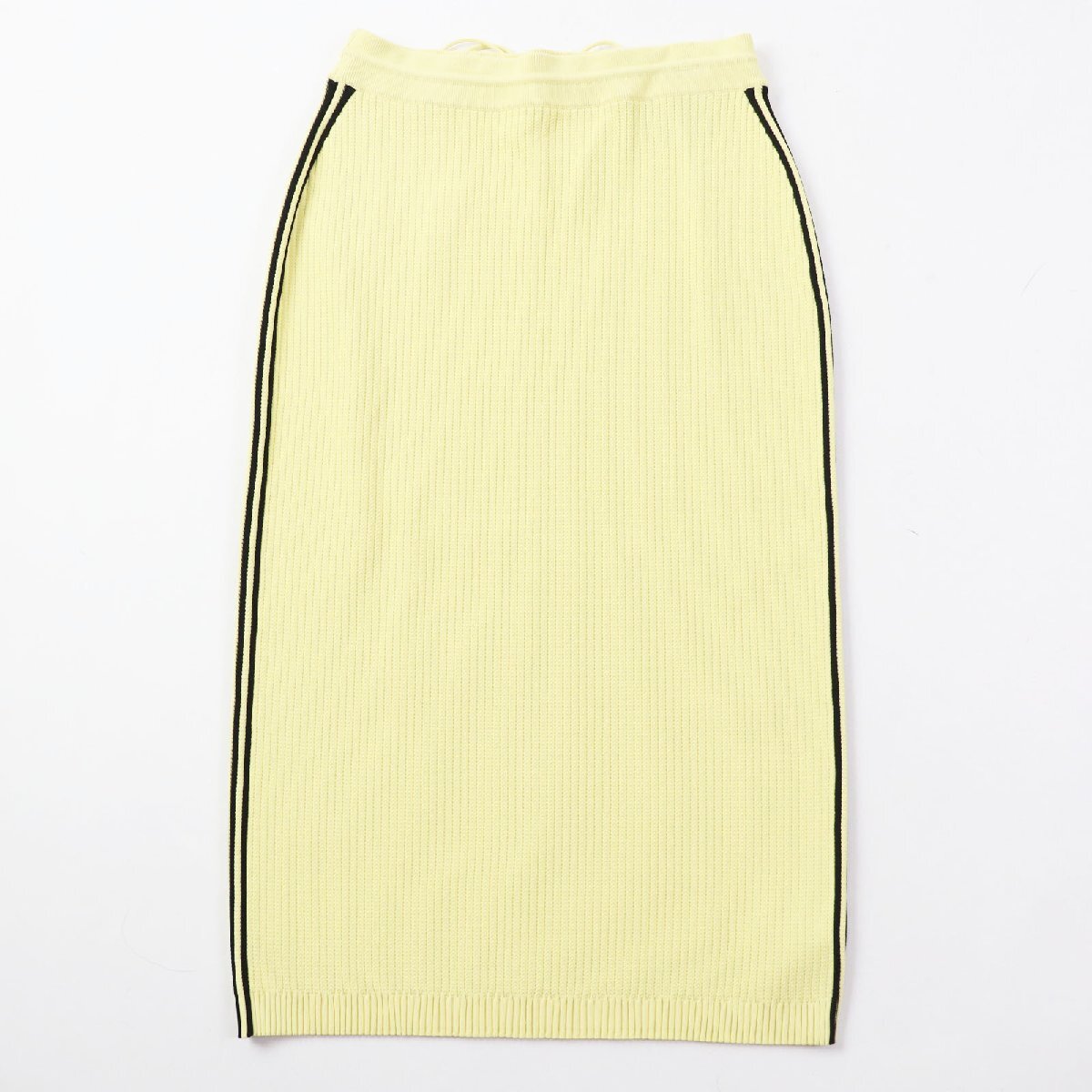  не использовался товар GUCCI Gucci Adidas 697710 линия ввод вязаный длинная юбка желтый черный ga- men to имеется сделано в Италии стандартный товар женский 