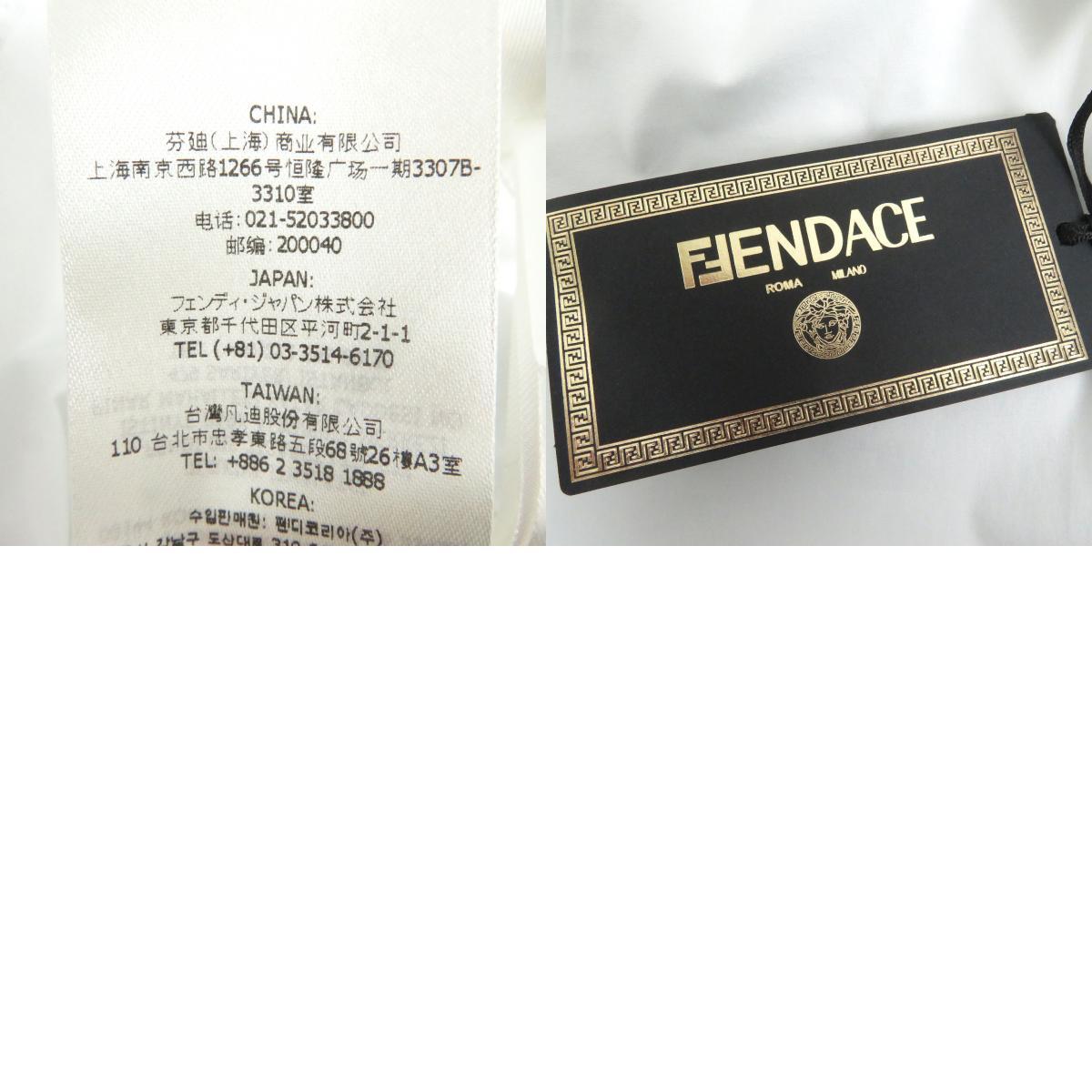 未使用品 FENDI フェンディ VERSACE FENDACE 22SS FS1001 襟元シルク バロック ズッカ 長袖シャツ ホワイト 40 イタリア製 正規品 メンズ_画像10