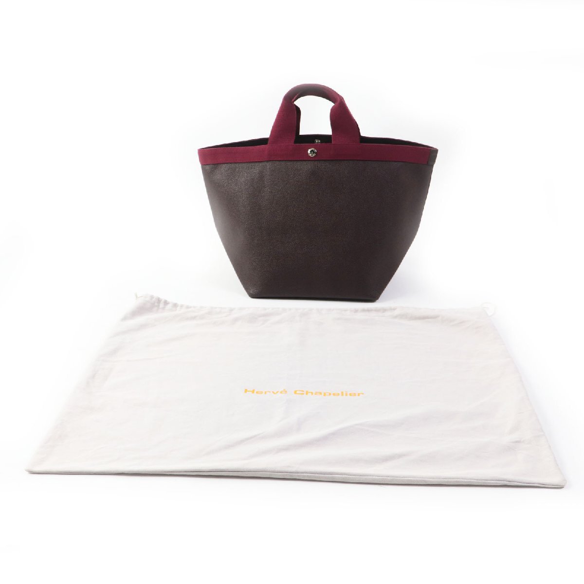  beautiful goods HERVE CHAPELIER Herve Chapelier 725GPko-tedo canvas boat type tote bag Brown bordeaux storage bag attaching . made lady's 