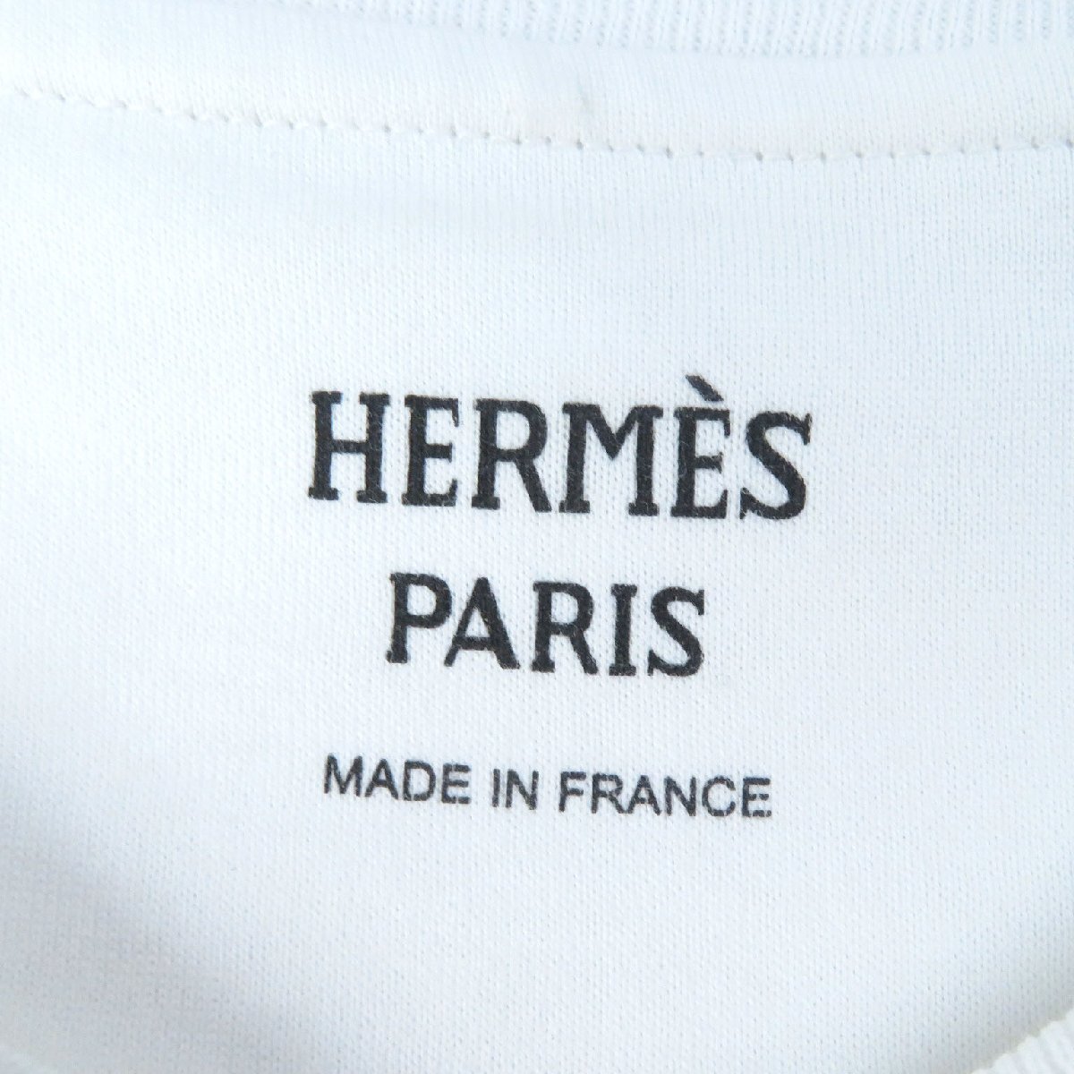  прекрасный товар ^HERMES Hermes 21SS хлопок 100% LINSTRVCTION DV ROY... раунд шея короткий рукав футболка белый оттенок коричневого 36. производства стандартный товар 