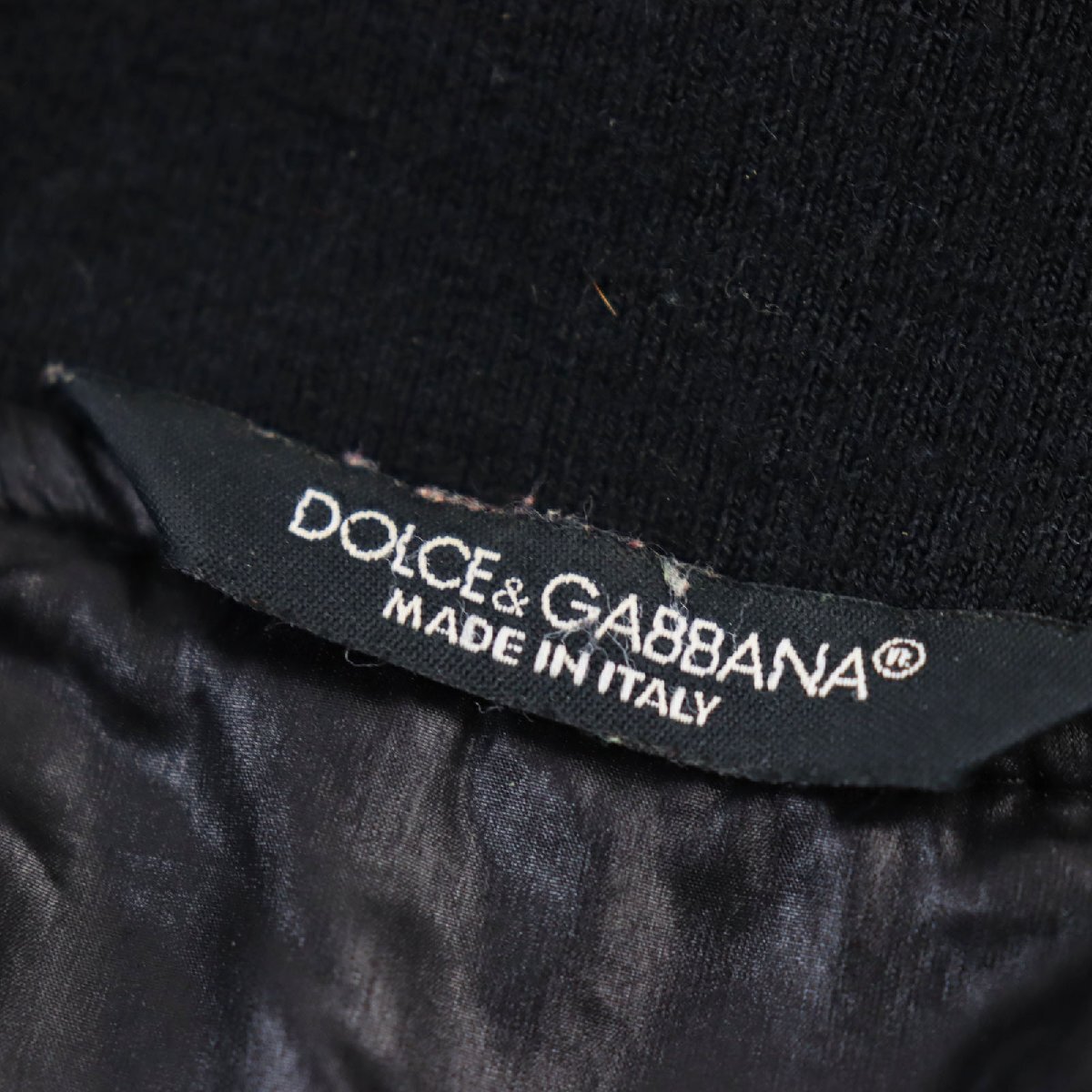 良品●DOLCE&GABBANA ドルチェ＆ガッバーナ 黒タグ ロゴ金具付き フェザージャケット ブラック 44 イタリア製 正規品 メンズおすすめ◎_画像9