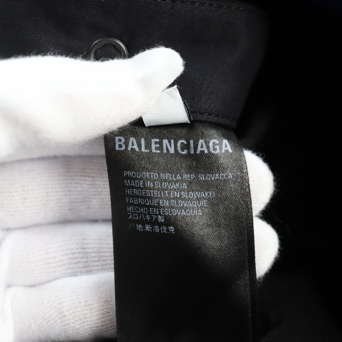 未使用品●BALENCIAGA バレンシアガ 19SS 571150 Side Snap Line Pants サイドラインスナップパンツ ワイドパンツ 黒 青 44 正規品 メンズ_画像8