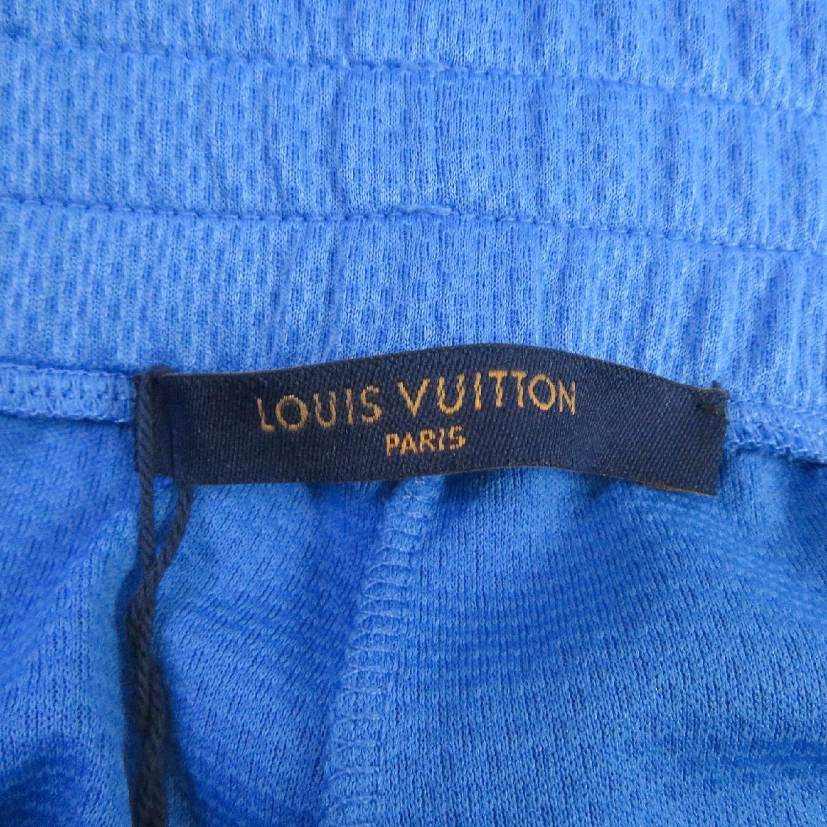 未使用品□LOUIS VUITTON ルイヴィトン 22SS 1A9SWL Sporty Jersey Short with Patch メッシュショートパンツ ライトブルー L 伊製 正規品_画像6