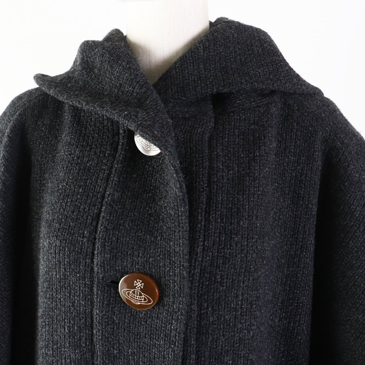  beautiful goods * Vivienne Westwood red label o-b button attaching do Le Mans sleeve poncho coat gray 2 made in Japan regular goods lady's 