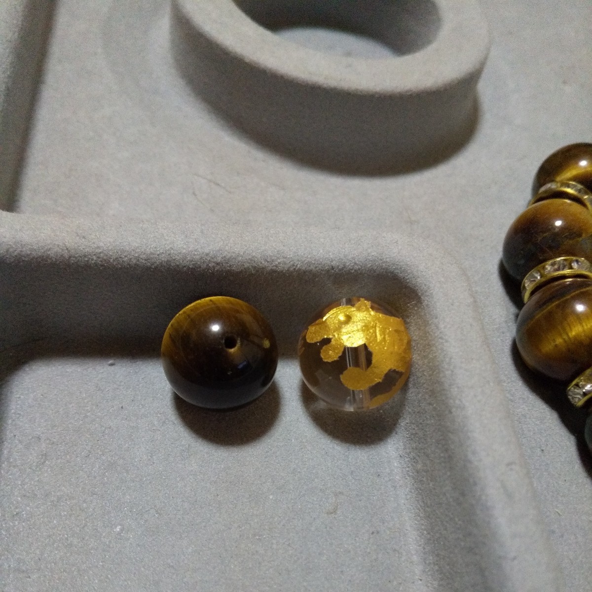  natural stone large sphere Tiger I 14. sphere selection another AB corresponding? total long Delco spa priority bracele inside diameter 15,5cm rank man M woman L size Briko la shop 