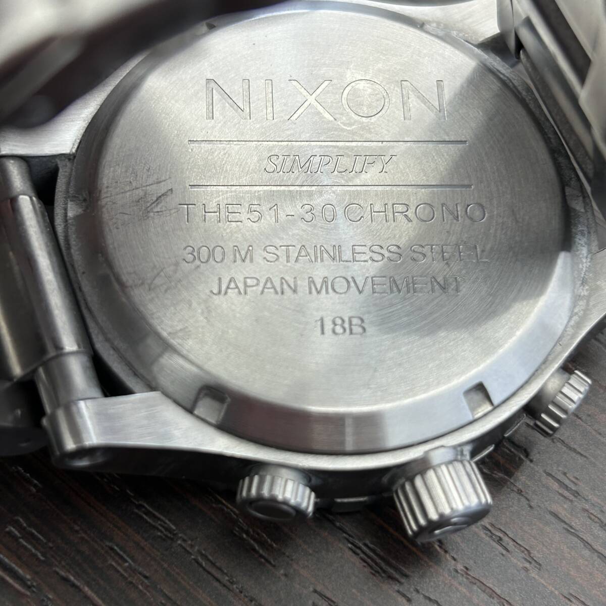 #6495【NIXON】ニクソン 腕時計 THE51-30 クロノグラフ ホワイト×シルバー メンズウォッチ 動作品の画像7