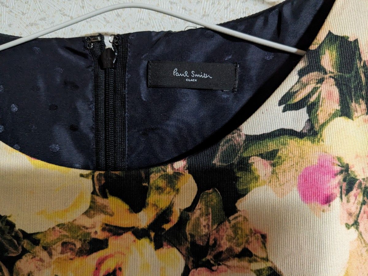 【週末セール】Paul Smith BLACK ポールスミス ブラック 花柄ワンピース ドレス  結婚式 二次会 およばれ L