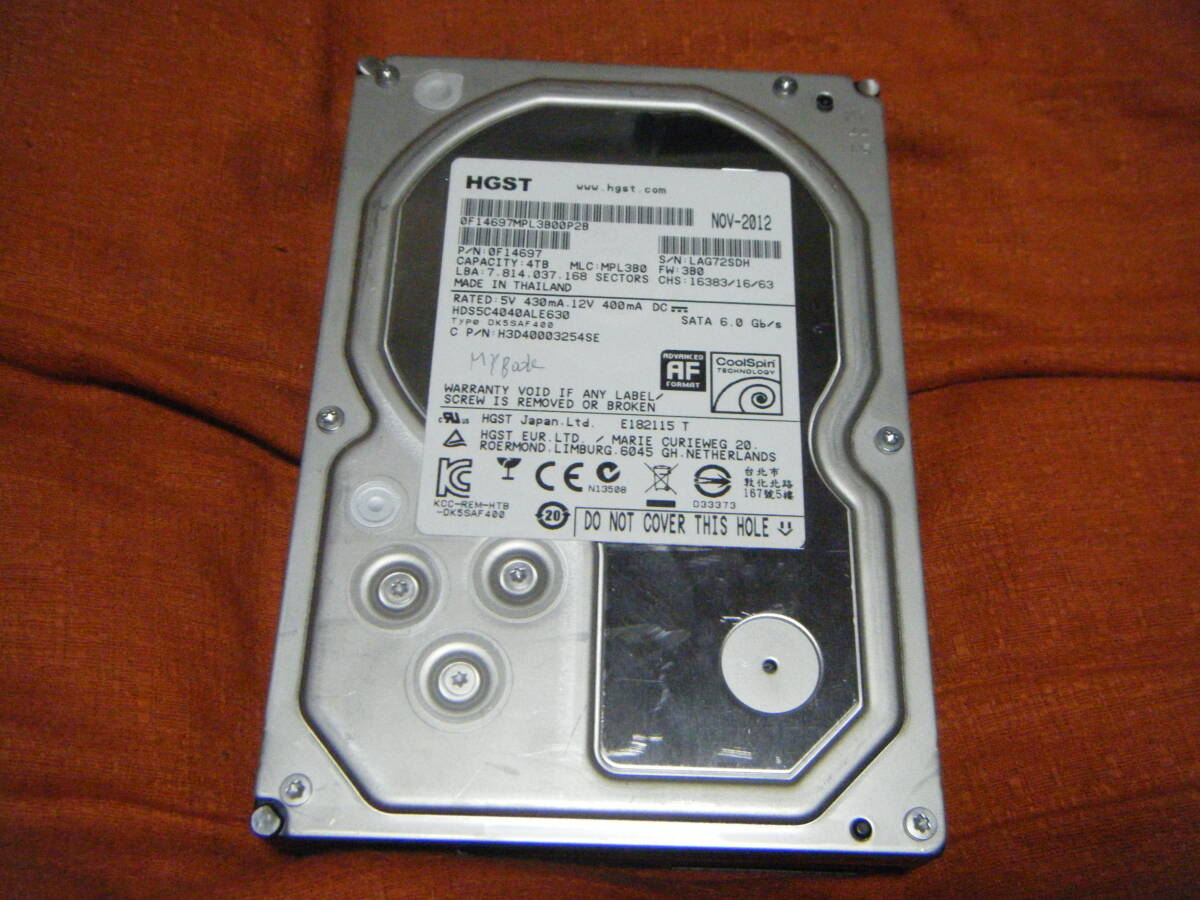 ●4TB ★ HGST 【 HDS5C4040ALE630 】3.5HDD ジャンク●_画像1