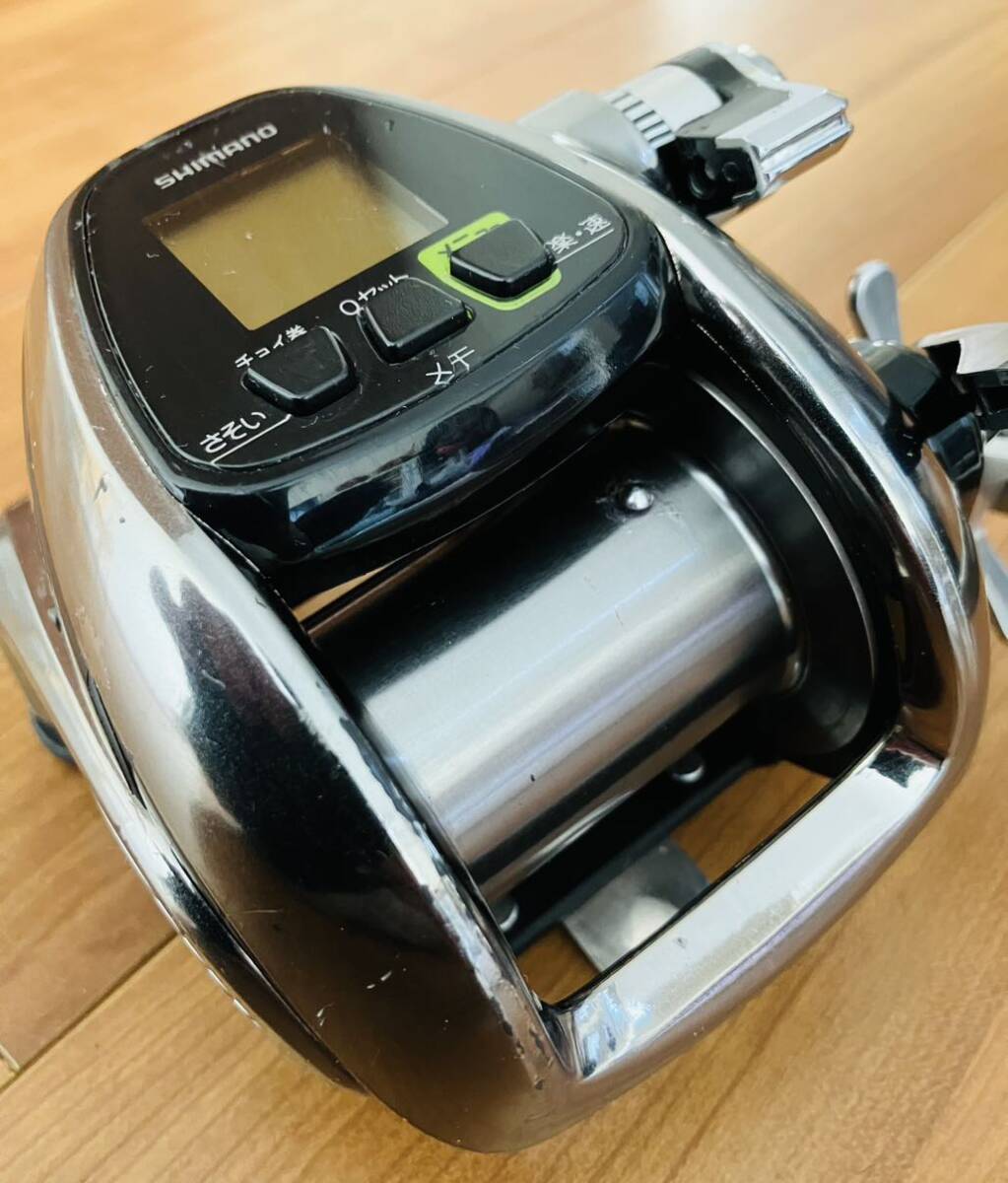 シマノ フォースマスター3000MK 右ハンドル 通電、自動巻き上げ可能も難あり。SHIMANO Force Master 3000MK MUTEKI 電動リール _画像5