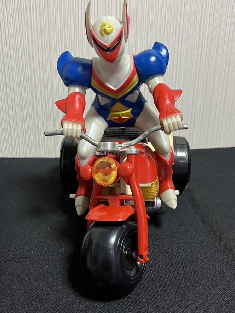 ★当時物 ジャンク アオシン テッカマン バイク ソフビ 昭和レトロ /検 フィギュア ブリキ ポピー ブルマァク_画像3