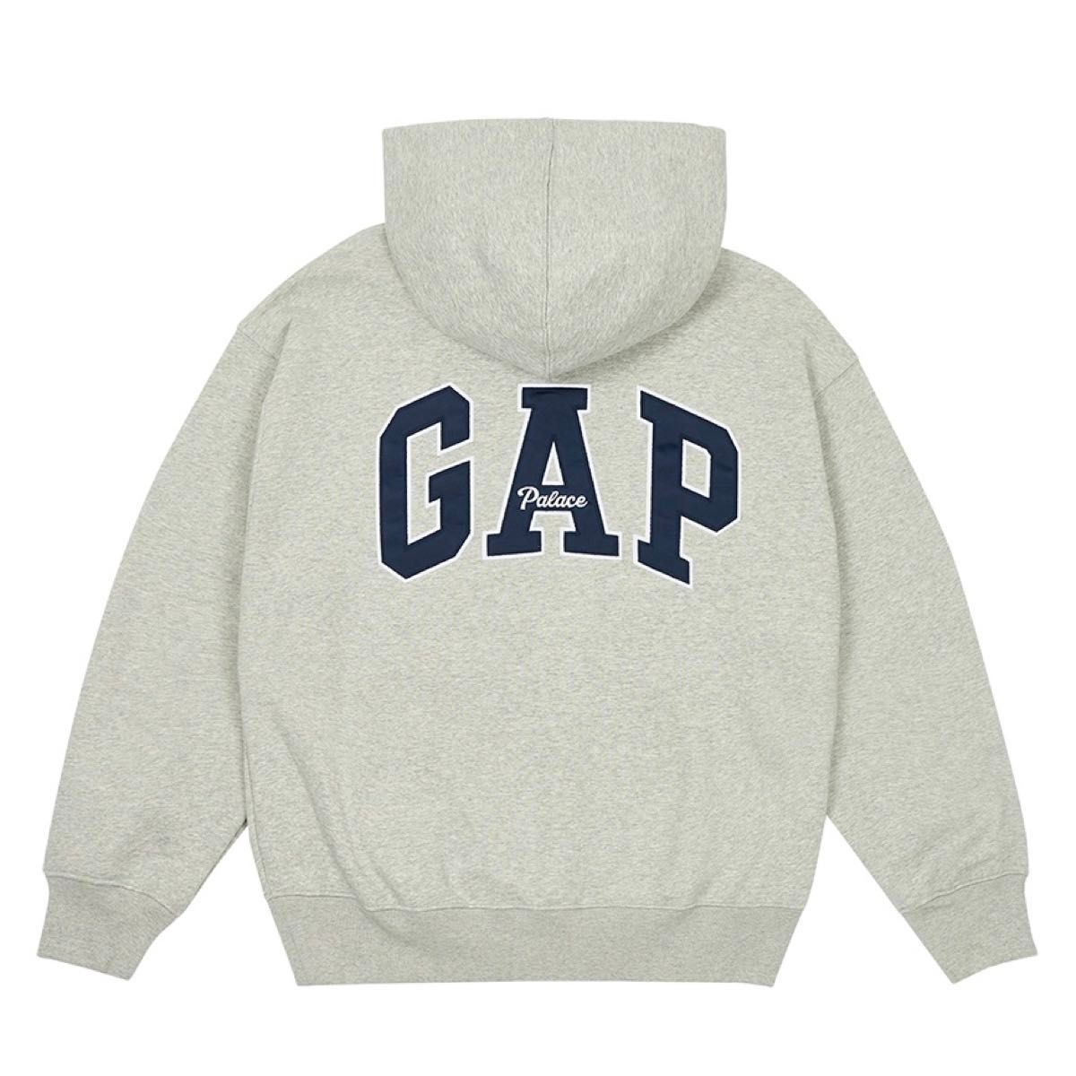 Palace × GAP】 ロゴパーカー フーディー グレー XSサイズ Palace × GAP】 ロゴパーカー フーディー グレー XSサイズ