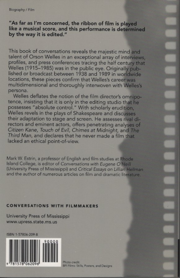 【映画 オーソン・ウェルズ】Orson Welles: Interviews (Conversations With Filmmakers Series) ; Mark W. Estrin (著)_画像2