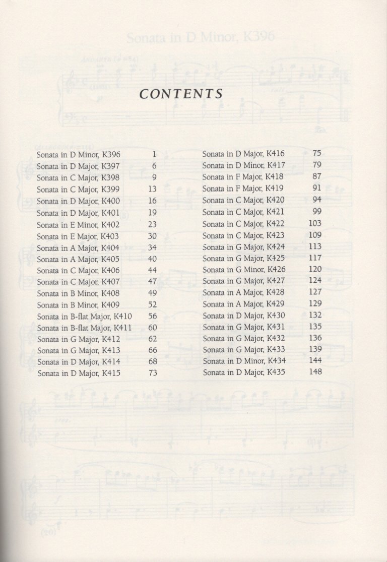 【楽譜 スカルラッティ ソナタ】※全4巻揃 Dover publ. Domenico Scarlatti: Great Keyboard Sonatas Series I～IV_Series III 目次