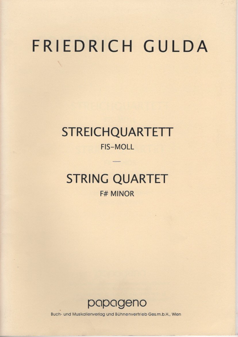 [ музыкальное сопровождение камерная музыка ]F.gruda струна приятный 4 -слойный . искривление .he короткий style Gulda, Streichquartett in fis-moll