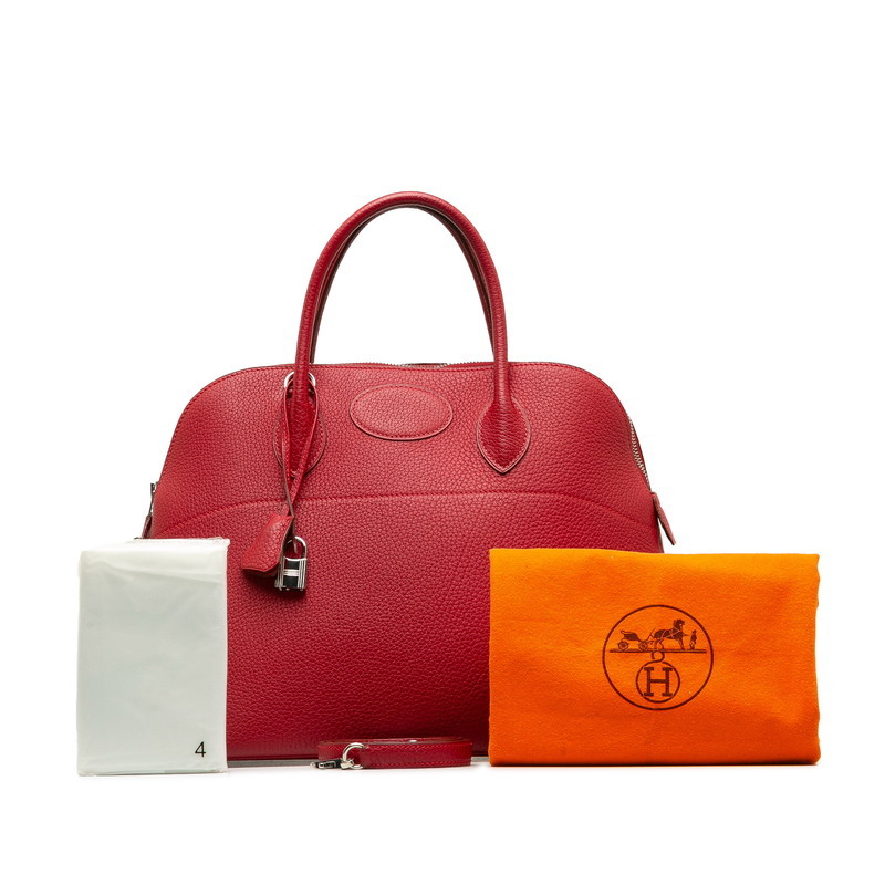 エルメス ボリード35 ハンドバッグ ショルダーバッグ 2WAY レッド トリヨンクレマンス レディース HERMES 【中古】