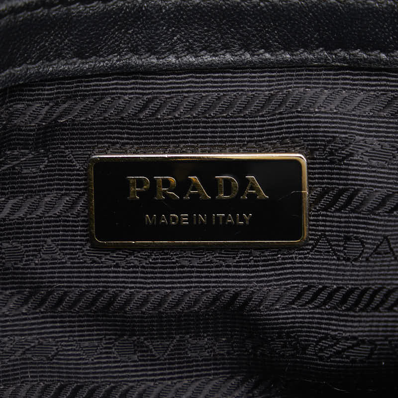 プラダ ロゴジャガード ハンドバッグ ショルダーバッグ 2WAY ブラック ナイロン レザー レディース PRADA 【中古】_画像8