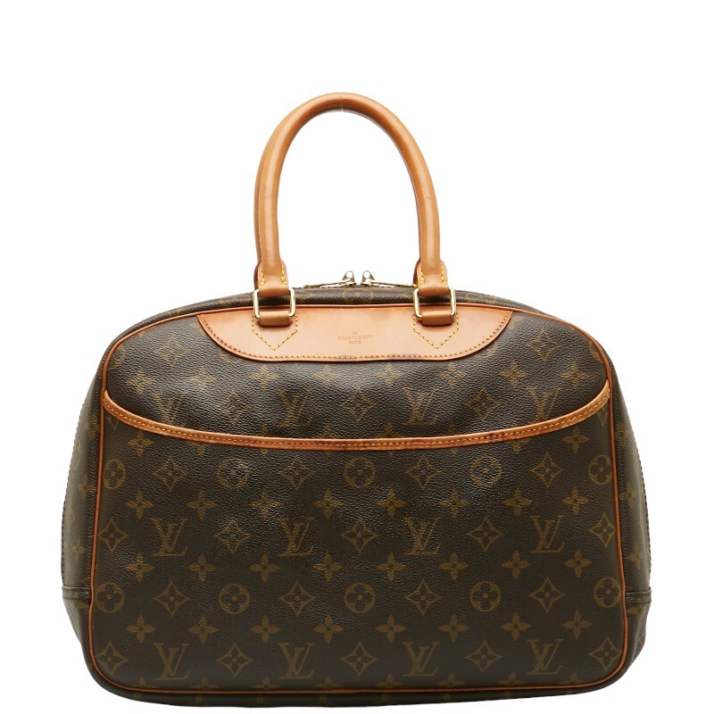 ルイ ヴィトン モノグラム ドーヴィル ハンドバッグ M47270 ブラウン PVC レザー レディース LOUIS VUITTON 【中古】_画像1