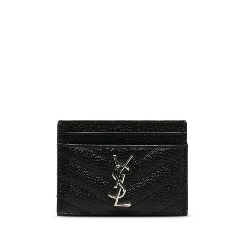 サンローラン モノグラム カードケース 423291 ブラック レザー レディース SAINT LAURENT 【中古】