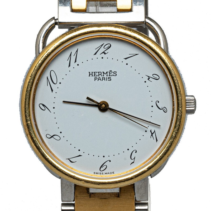 エルメス アルソー 腕時計 AR3.520 クオーツ ホワイト文字盤 ステンレススチール メンズ HERMES 【中古】