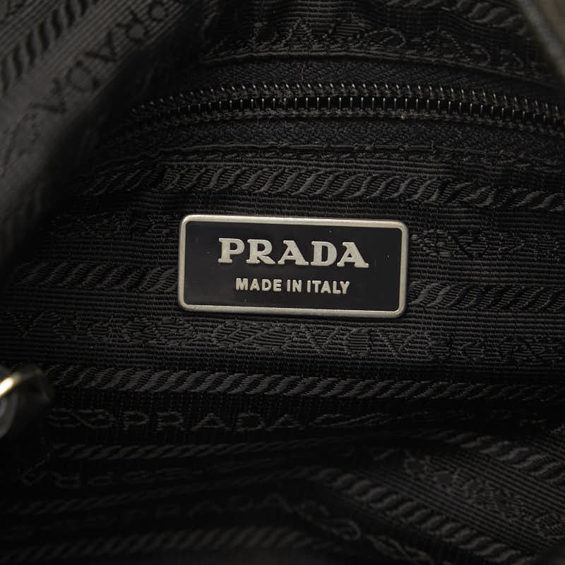 プラダ 三角ロゴプレート 斜め掛け ショルダーバッグ ブラック ナイロン レディース PRADA 【中古】_画像7