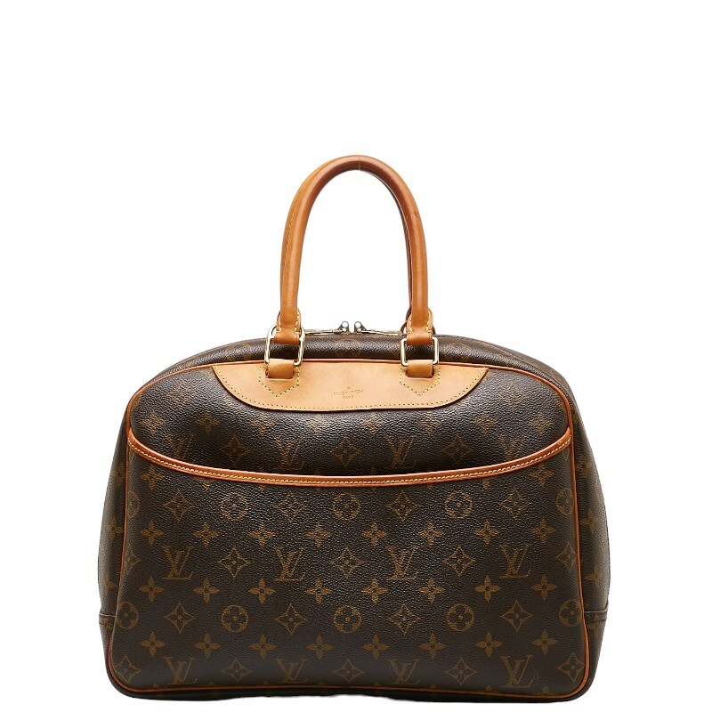 ルイ ヴィトン モノグラム ドーヴィル ハンドバッグ M47270 ブラウン PVC レザー レディース LOUIS VUITTON 【中古】_画像1