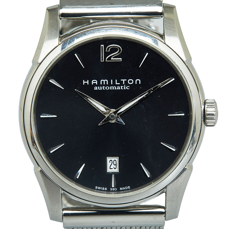 ハミルトン ジャズマスター 腕時計 H385150 自動巻き ブラック文字盤 ステンレススチール メンズ HAMILTON 【中古】_画像1