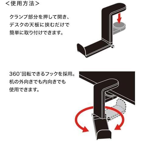 ★シングルタイプ★ サンワサプライ 回転式ヘッドホンフック PDA-STN18BK_画像4