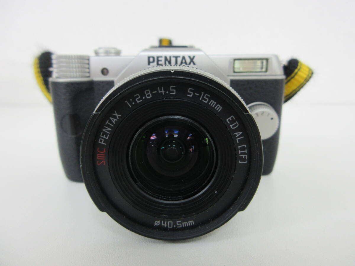 中古 カメラ PENTAX ペンタックス Q10 / レンズ 1:2.8-4.5 5-15mm / 1:2.8 15-45mm ミラーレス一眼 ※通電のみ確認済 ／Q_画像2