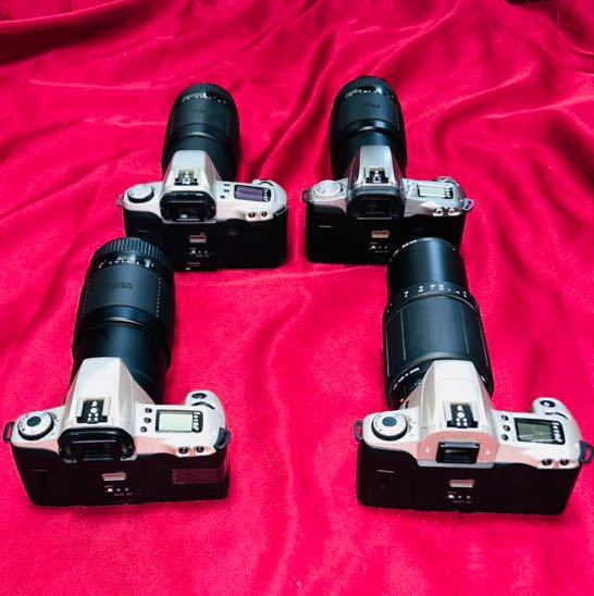 【ジャンク品】[説明文必読] 一眼レフ フィルムカメラ Canon EOS kiss シルバー 3機種 望遠レンズセット ４台 まとめ売り お買い得品_画像2