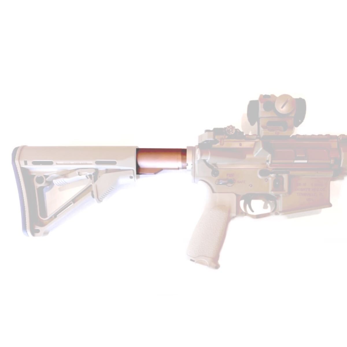 米国AR-15ユーザも使用　VFC GHK WAミルスペック　AR-15 M4 バッファーチューブ　デザートカラー　DDCアルマイトLMT TAN 実パ　m4ストック_画像3