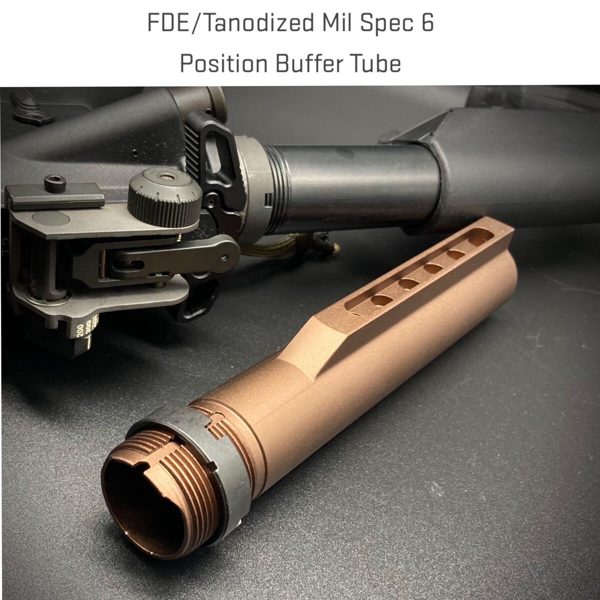 米国AR-15ユーザも使用　VFC GHK WAミルスペック　AR-15 M4 バッファーチューブ　デザートカラー　DDCアルマイトLMT TAN 実パ　m4ストック_画像7