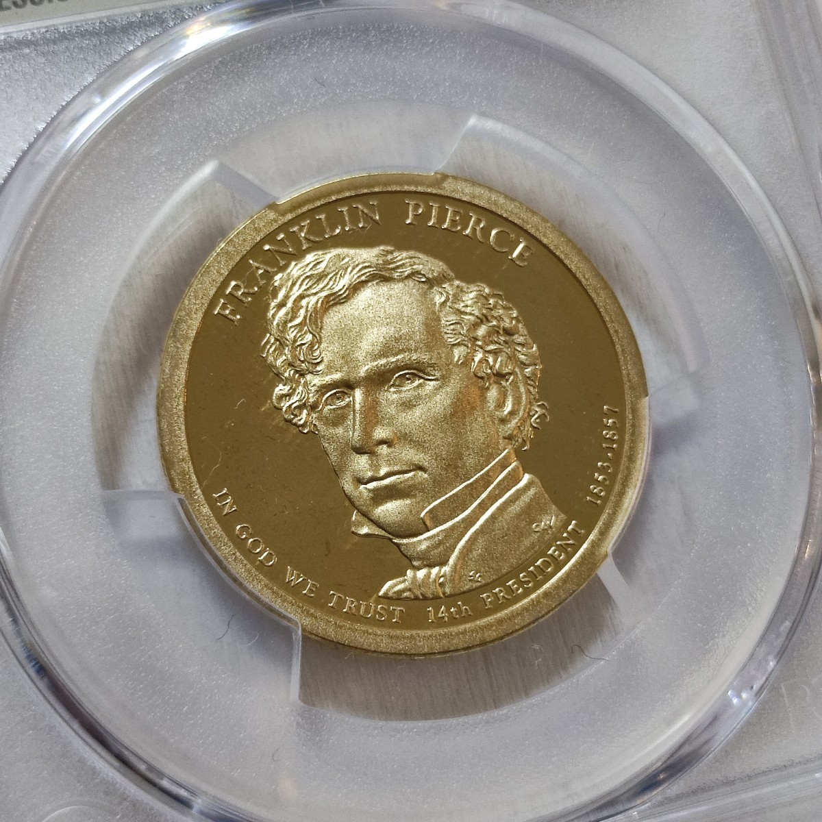 1円スタート！ 準最高鑑定 PCGS PR69DCAM 2010-S フランクリン・ピアース大統領 1ドル大統領硬貨　アンティークコイン　モダンコイン_画像5