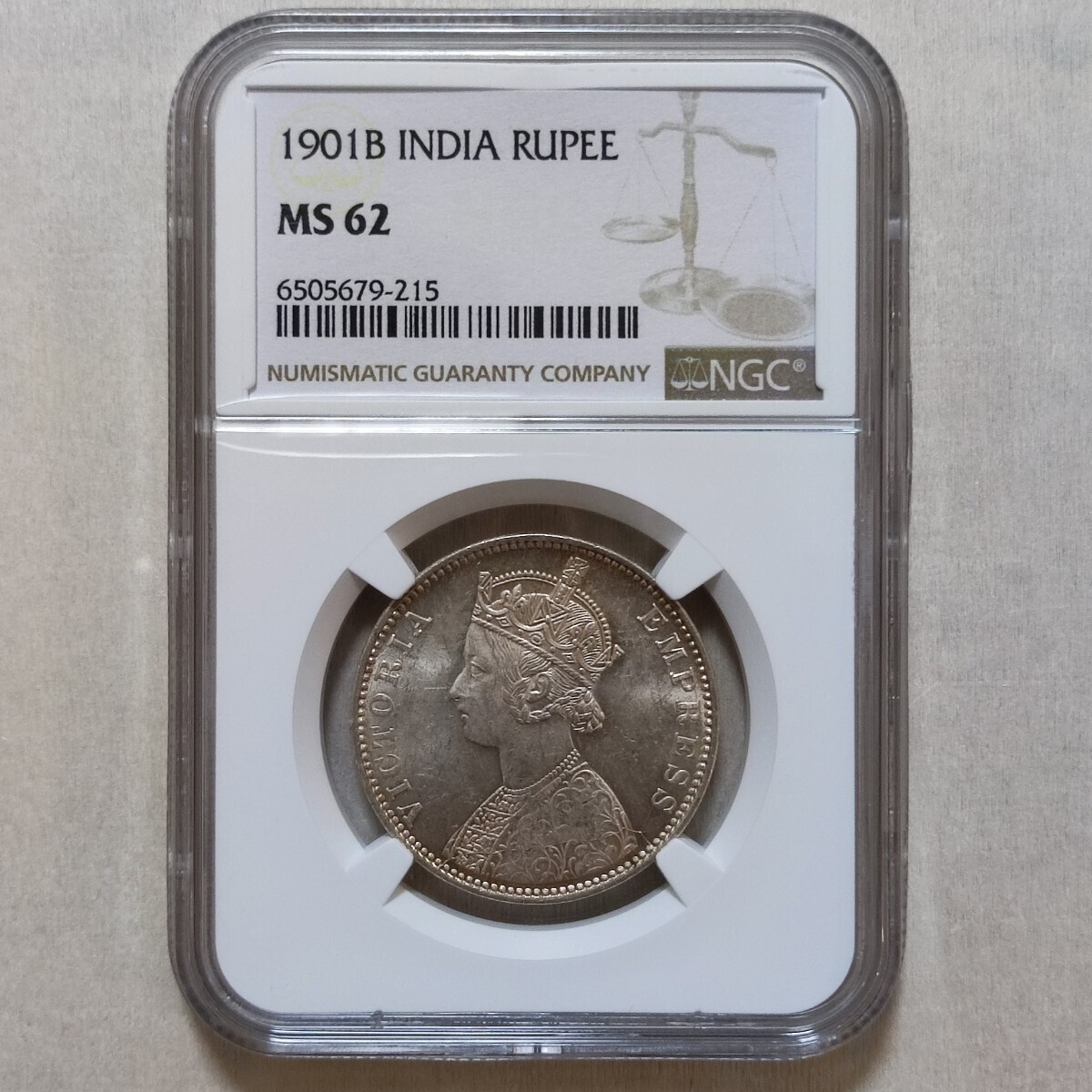 1円スタート! 高鑑定 NGC MS62 1901 英領インド ルピー 銀貨 1円スタート! 高鑑定 NGC MS62 1901 英領インド ルピー 銀貨