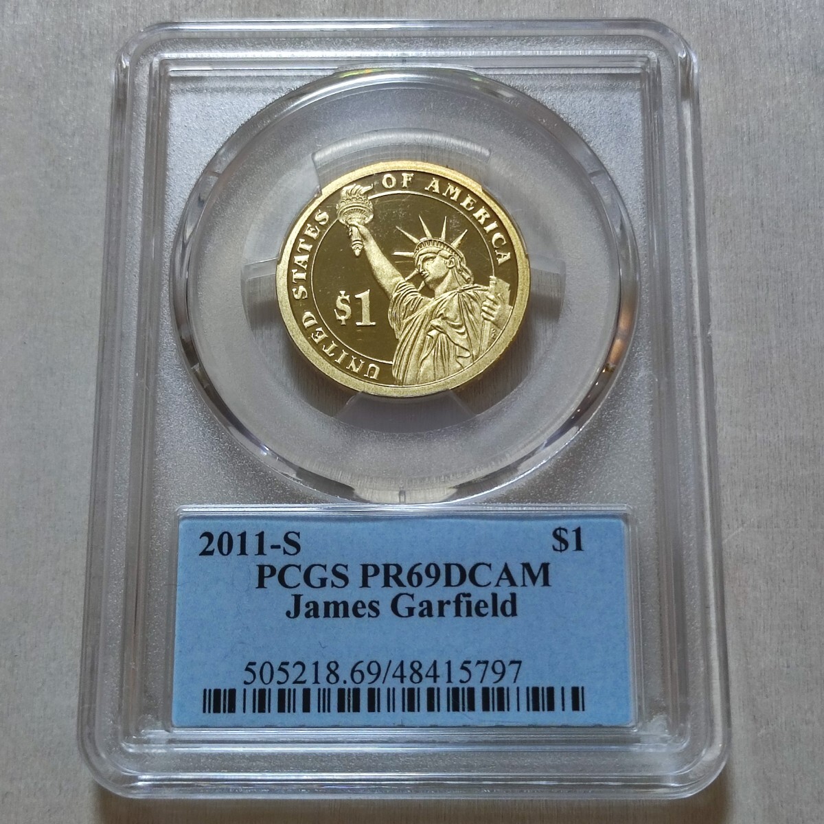 1円スタート！ 準最高鑑定 PCGS PR69DCAM 2011-S ジェームズ・ガーフィールド大統領 大統領1ドル硬貨　アンティークコイン モダンコイン_画像8