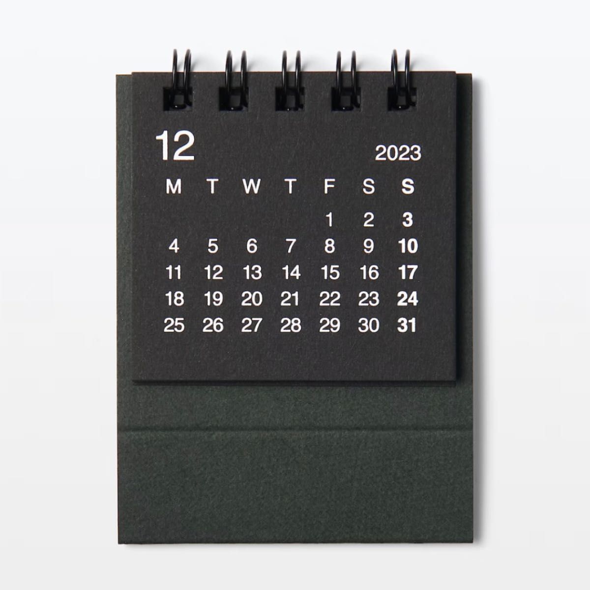 【クーポン利用で300円 新品未使用】無印良品　デスクトップミニカレンダー　黒