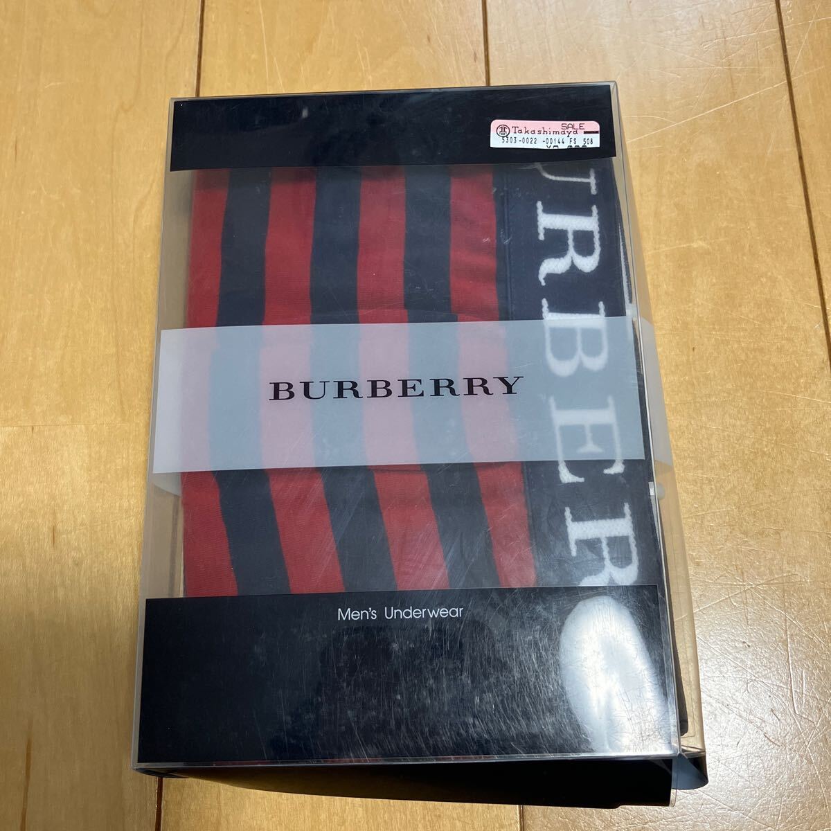 新品 バーバリー BURBERRY ボクサー ボーダー パンツ L 百貨店購入_画像1