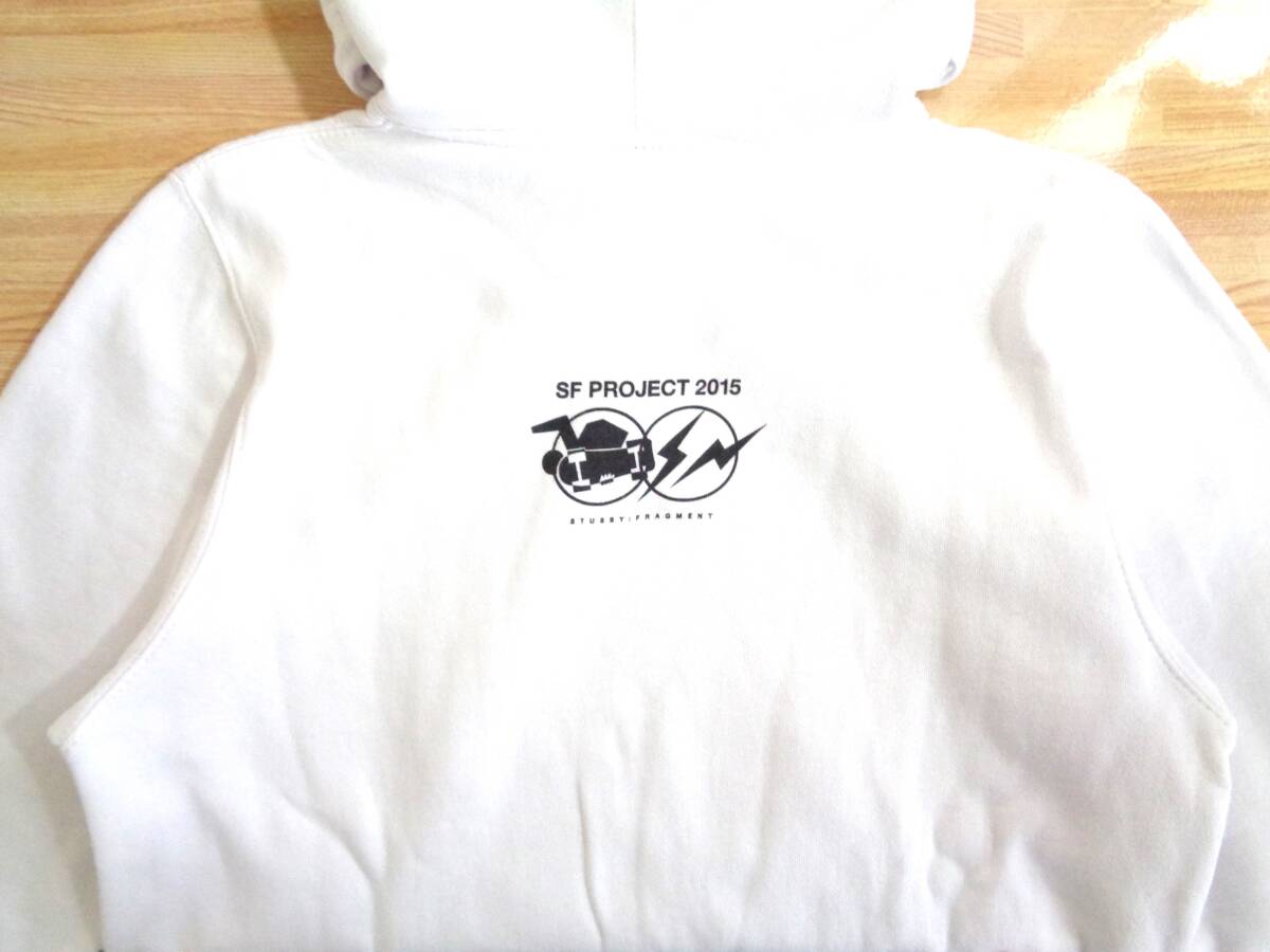 SF PROJECT 2015 STUSSY x FRAGMENT No.35 Hoodie ホワイト M 中古 ステューシー フラグメント パーカー_画像2