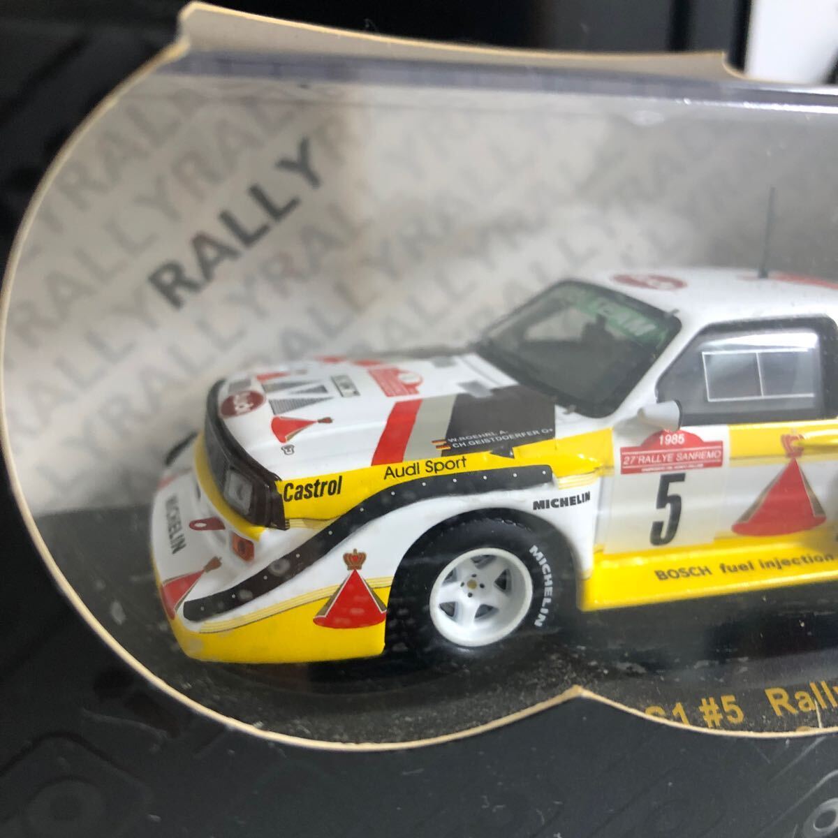 ミニカー RAC061 アウディ　クアトロ　Rally San Remo 1985 ixo AUDI QUATTRO W.Roehrl-CH.Geistdoerfer_画像5