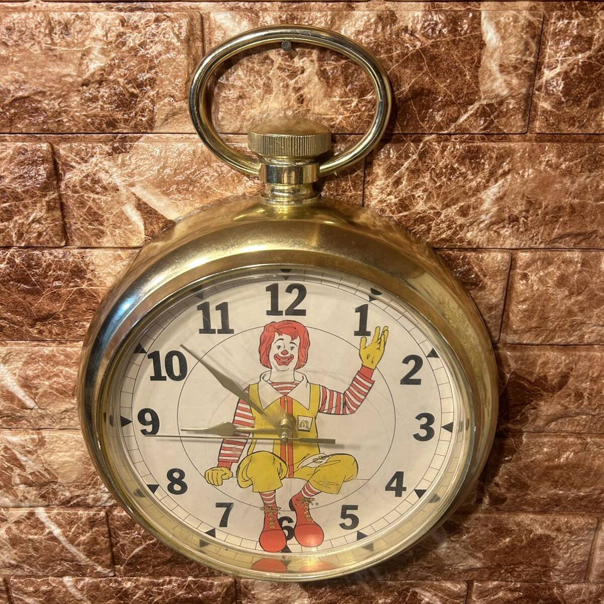 1970年代★ゴールド USA製★マクドナルド店舗時計★アンティーク調 世田谷ベース★ロナルドクロック懐中時計 の画像8